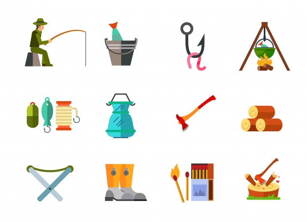 626x453 Camping Icon Collection Vector Free Download