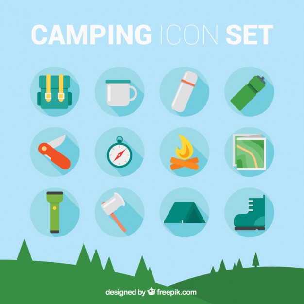 626x626 Camping Icon Set Vector Free Download