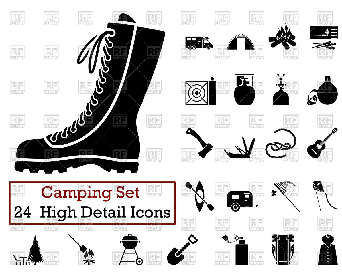 1200x960 Set Of Camping Icons Vector Image Of Icons And Emblems Angelp
