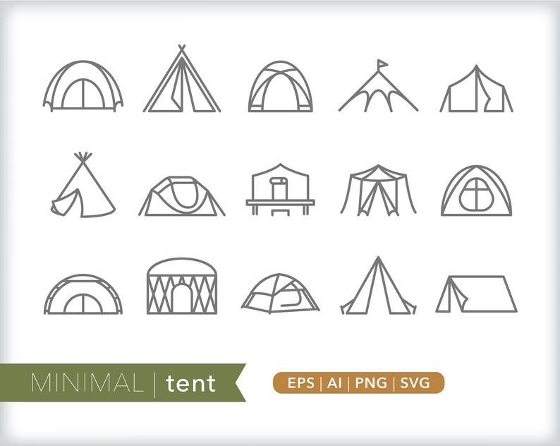 794x632 Tent Line Icons Camping Icon Illustration Png Etsy