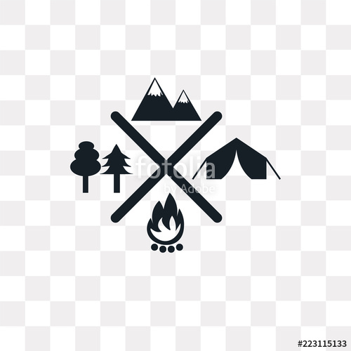 500x500 Camping Icon On Transparent Background Modern Icons Vector