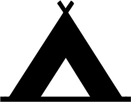 425x334 Camping Icon Vinyl Decal Sticker Wide Gloss Red