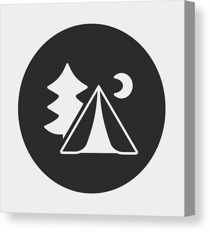678x750 Camping Tent Icon Canvas Print Canvas Art