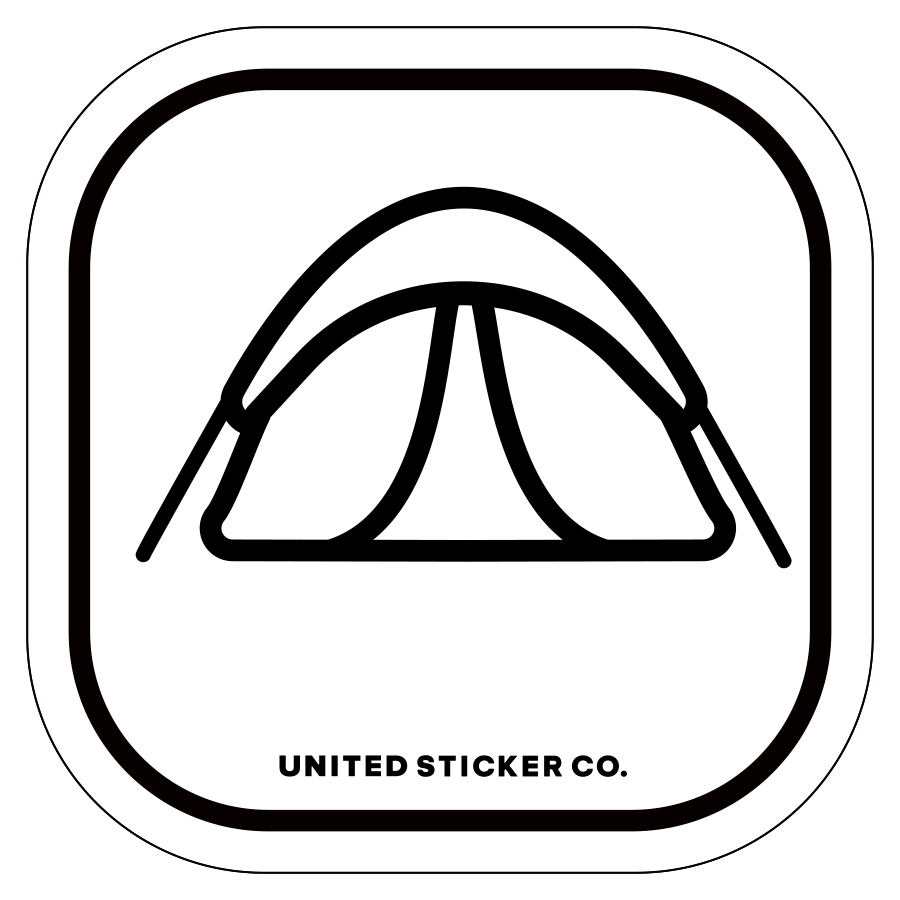 900x900 Camping Tent Icon Decal United Sticker Co