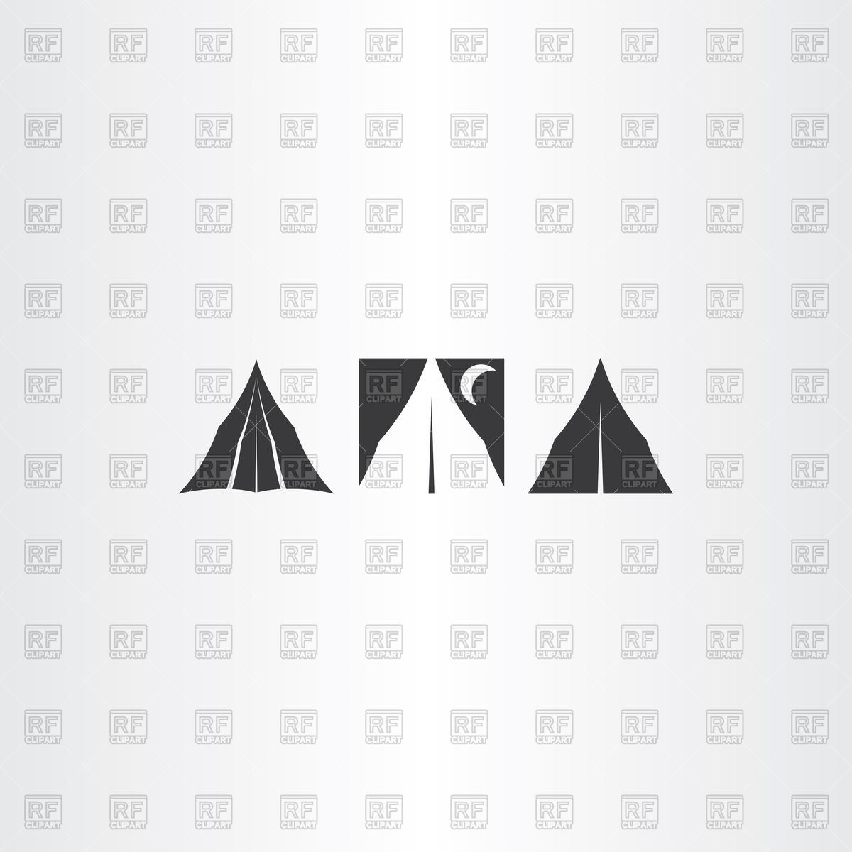 1200x1200 Set Of Camping Tent Icons Vector Image Of Signs, Symbols, Maps