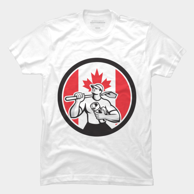 Canadian Drainlayer Canada Flag Icon T Shirt 650x650 Canadian Drainlayer Canada Flag Icon T Shirt