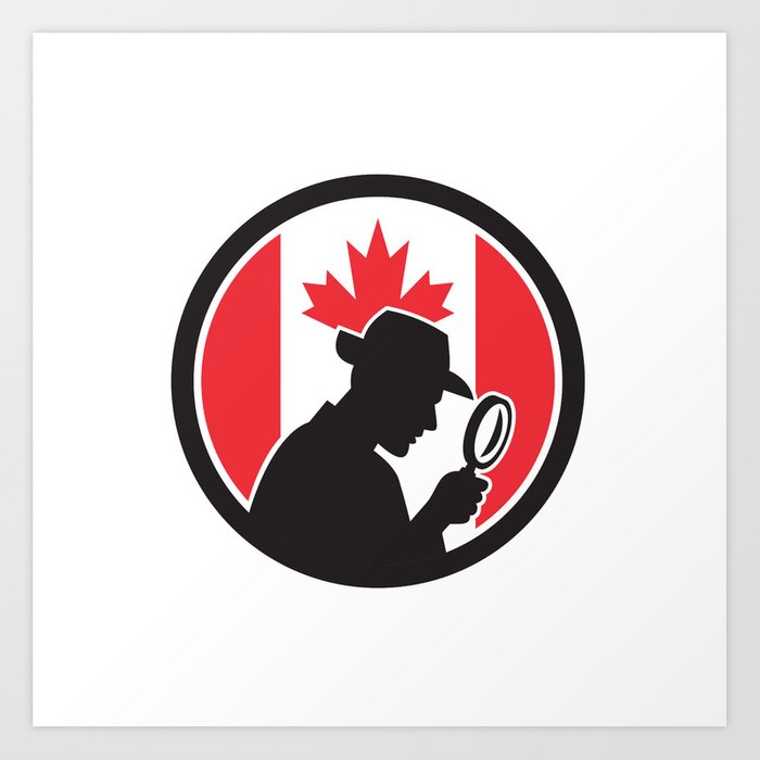 Canadian Private Investigator Canada Flag Icon Art Print 700x700 Canadian Private Investigator Canada Flag Icon Art Print