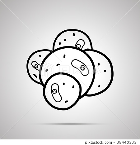 450x468 Cancer Cell With Core, Simple Black Icon