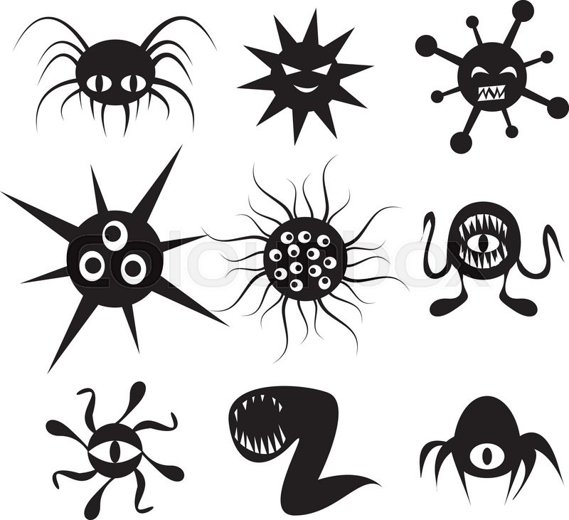 800x731 Set Of Virus Flat Icon With Emotion Stock Vector Colourbox