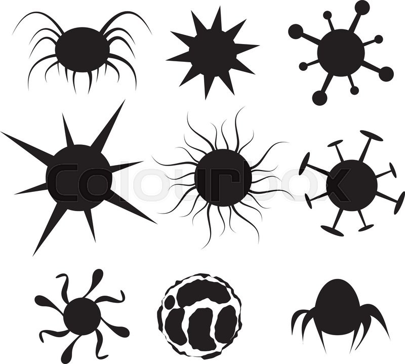 800x719 Set Of Virus Flat Icon Bacteria, Stock Vector Colourbox