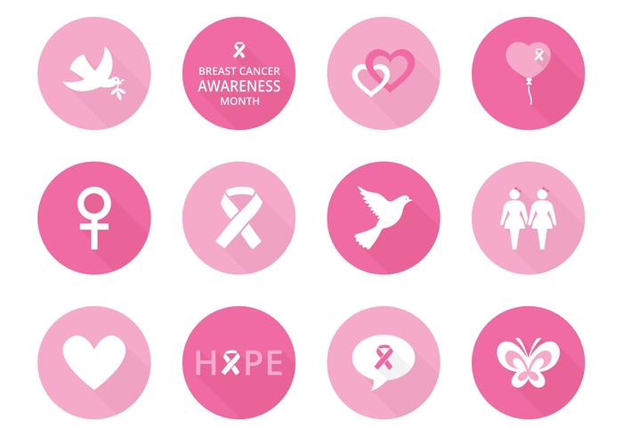 Breast Cancer Awareness Vector Icons 700x490 Breast Cancer Awareness Vector Icons