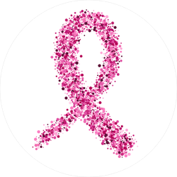 Abstract Pink Breast Cancer Awareness Icon Sticker 250x250 Abstract Pink Breast Cancer Awareness Icon Sticker