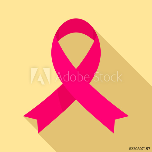 Pink Ribbon Support Breast Cancer Icon Flat Illustration Of Pink 500x500 Pink Ribbon Support Breast Cancer Icon Flat Illustration Of Pink