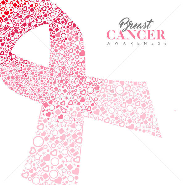 600x600 Breast Cancer Care Card Of Pink Ribbon Icon Shape Vector