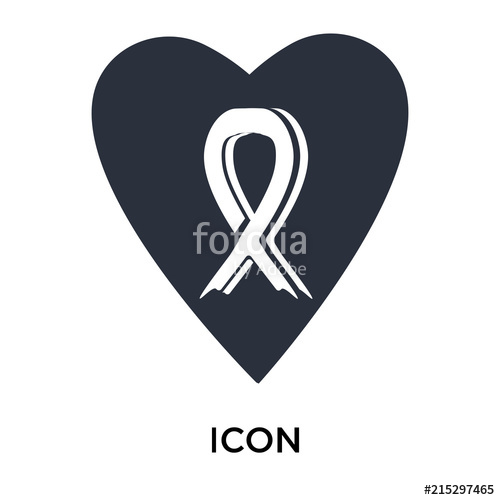500x500 Symbolic Cancer Ribbon Icon Isolated On White Background Simple