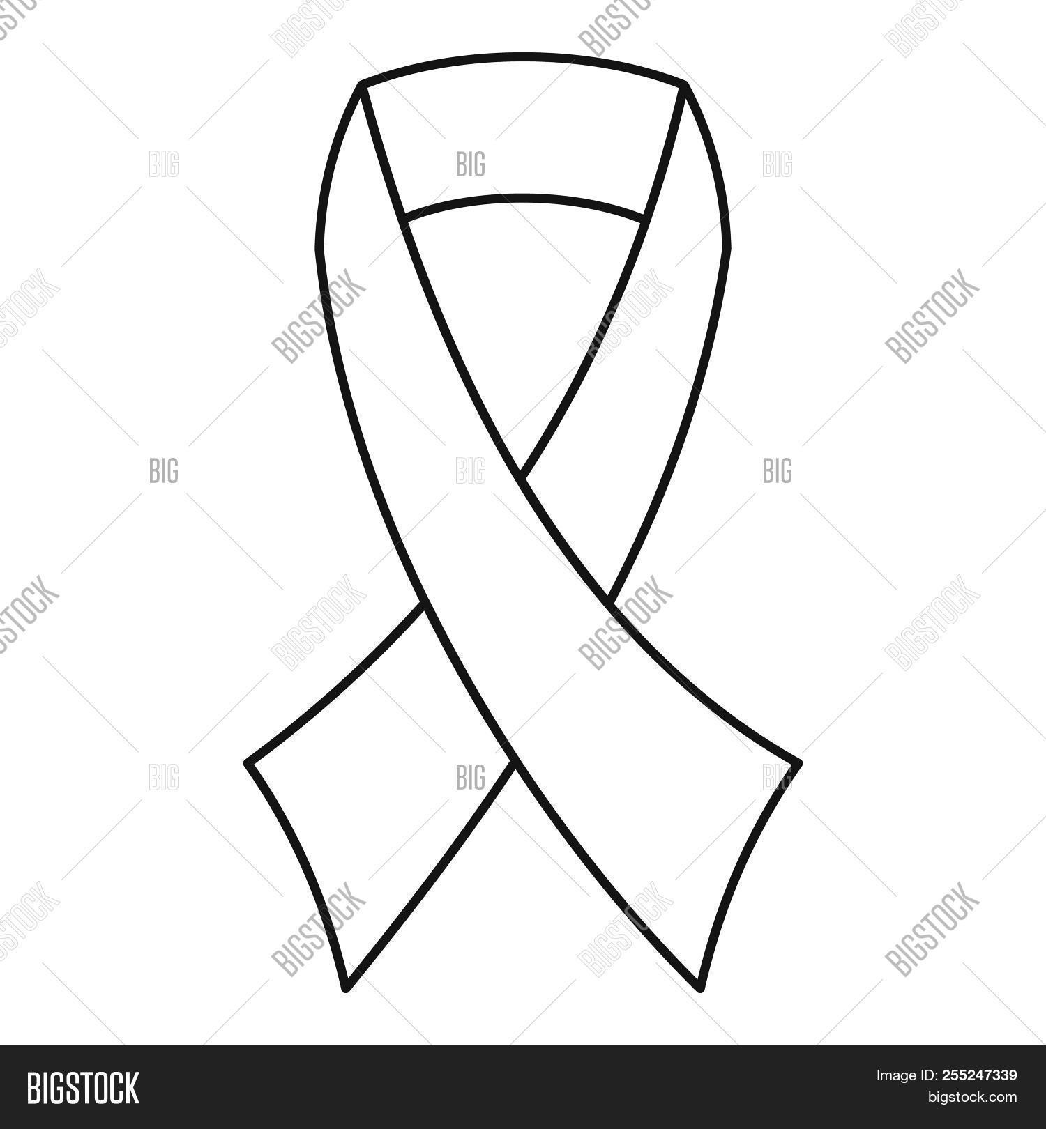 1500x1620 Breast Cancer Awareness Ribbon Icon Outline Image