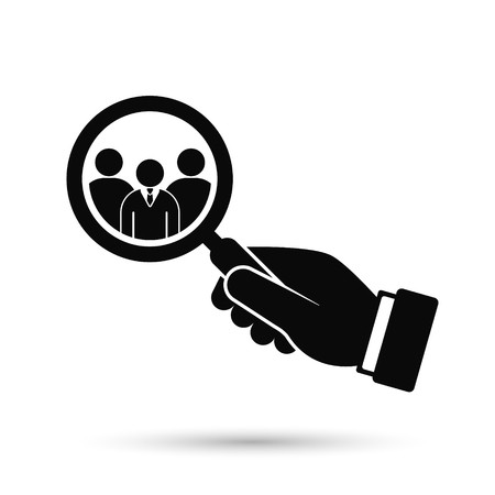 450x450 Hand Holding Magnifying Glass For Search A Man Employee