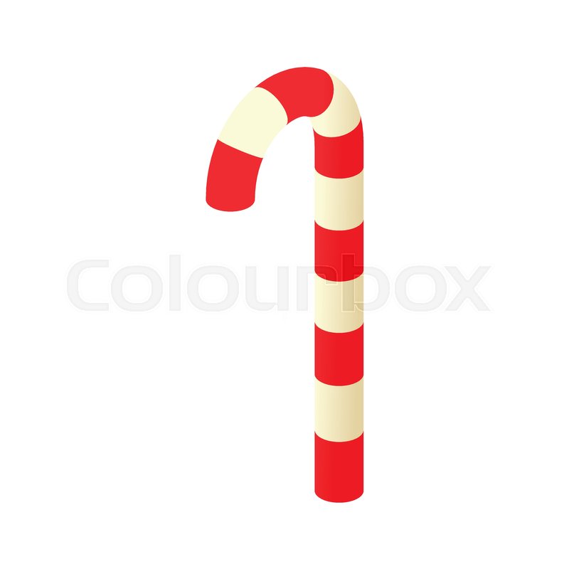 800x800 Candy Cane Icon In Cartoon Style Stock Vector Colourbox