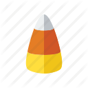 128x128 Candy, Corn, Halloween, Orange, Sugar, Treat, Yellow Icon