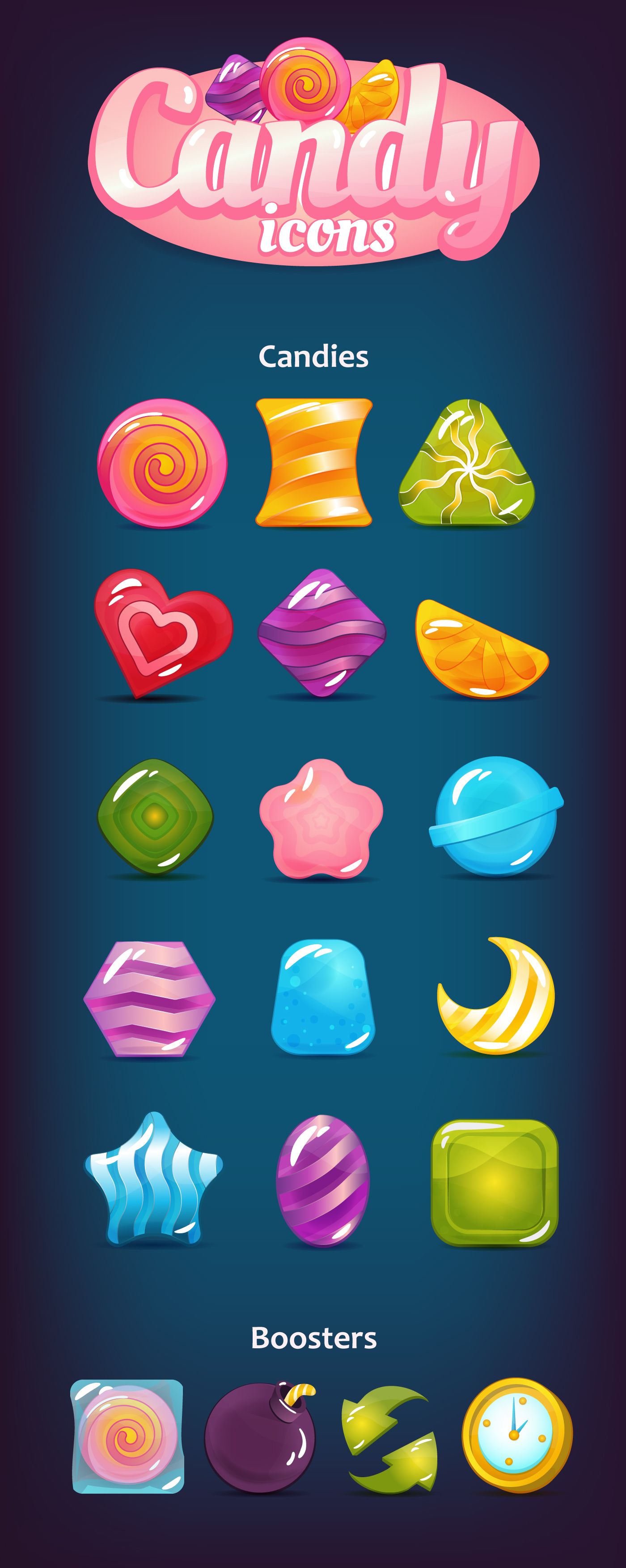 1400x3504 Game Art In Match Games, Candy Games