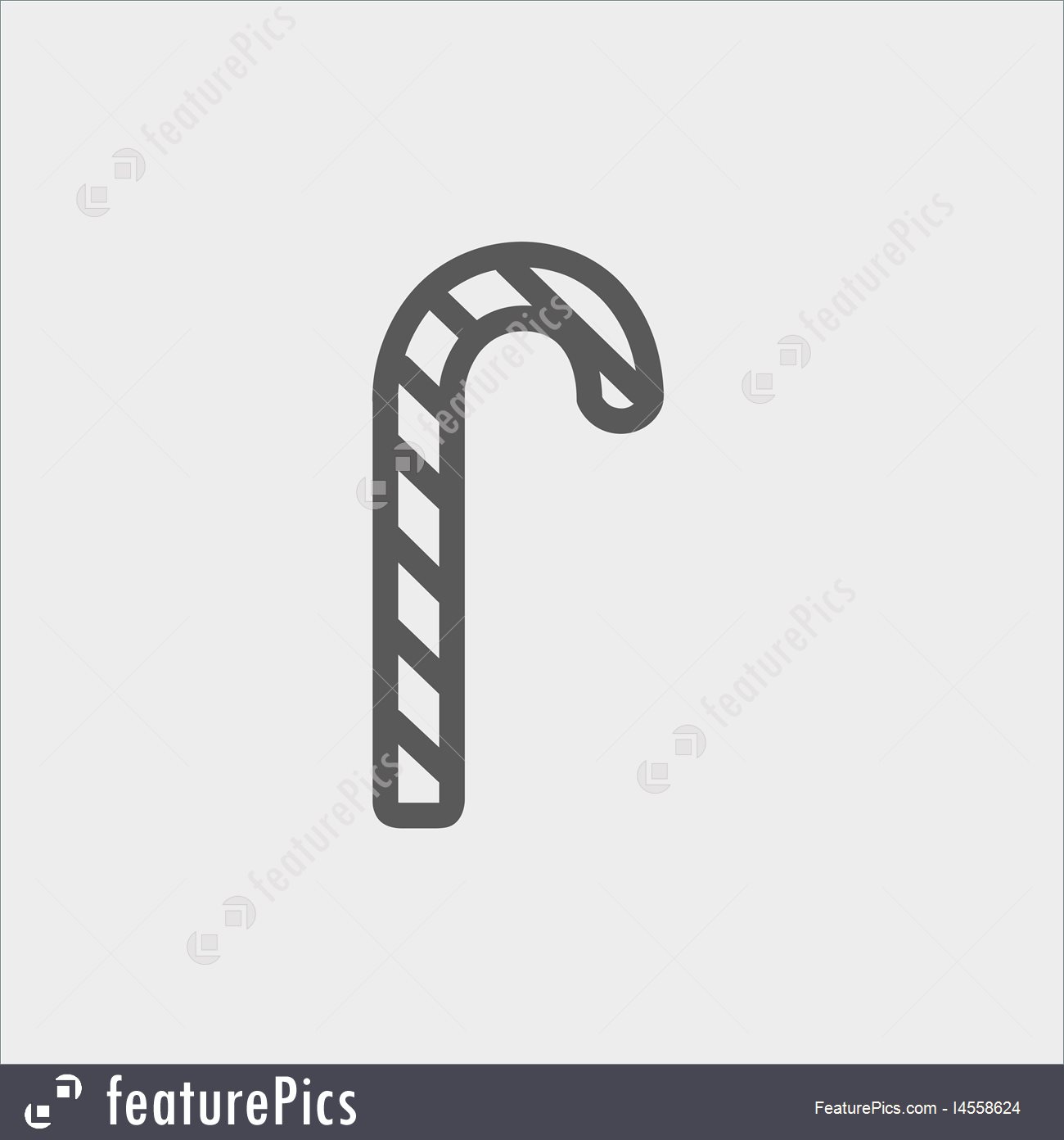 Candy Cane Thin Line Icon Stock Illustration 1300x1392 Candy Cane Thin Line Icon Stock Illustration