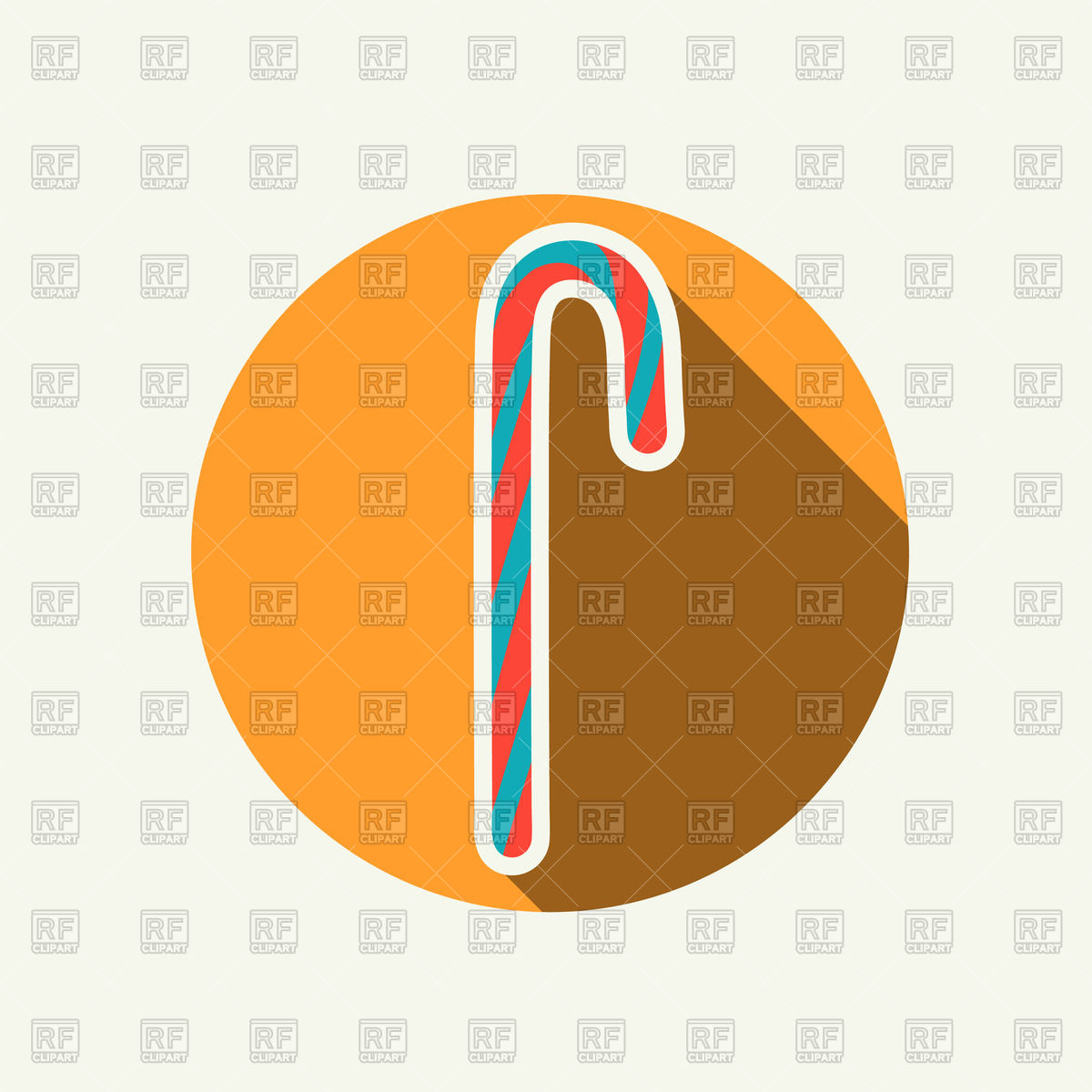 Candy Cane Icon In Flat Style With Long Shadow Vector Image 1200x1200 Candy Cane Icon In Flat Style With Long Shadow Vector Image