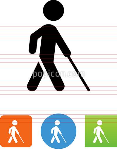 Blind Person With Cane Icon 400x512 Blind Person With Cane Icon