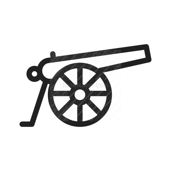 600x600 Cannon Line Icon