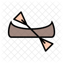 256x256 Canoe Icon Of Colored Outline Style