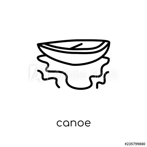 500x500 Canoe Icon Trendy Modern Flat Linear Vector Canoe Icon On White