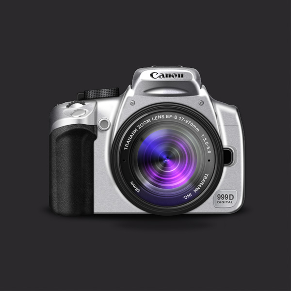 Realistic Canon Camera Icon 600x600 Realistic Canon Camera Icon