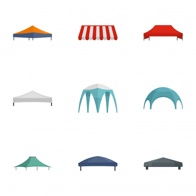 Commercial Tent Icon Set, Flat Style Vector Premium Download 626x626 Commercial Tent Icon Set, Flat Style Vector Premium Download