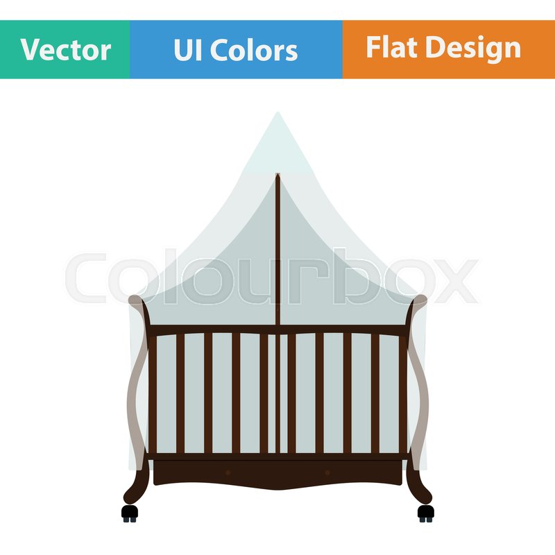 Crib With Canopy Icon Flat Design Stock Vector Colourbox 800x800 Crib With Canopy Icon Flat Design Stock Vector Colourbox