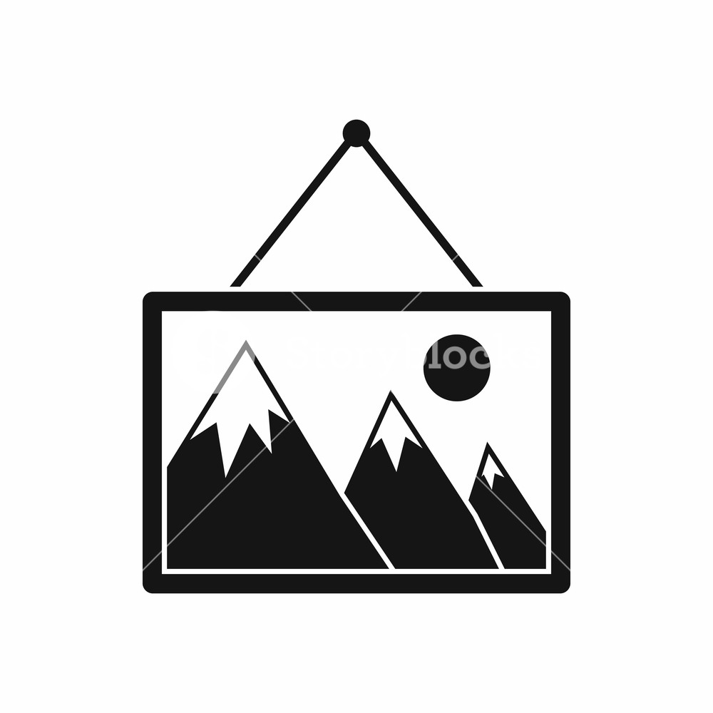 1000x1000 Painting With Nature Icon In Simple Style Isolated On White