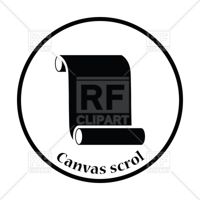 400x400 Silhouette Of Canvas Scroll Icon Vector Image Of Icons And Emblems
