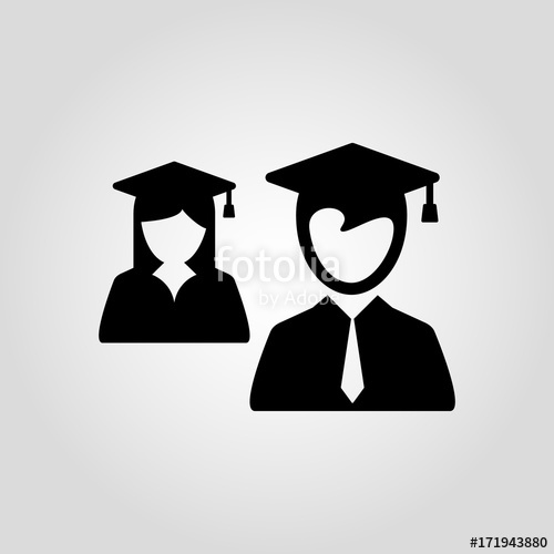 500x500 Graduate Girl And Boy In Square Cap Or Hat With Tassel Vector Icon