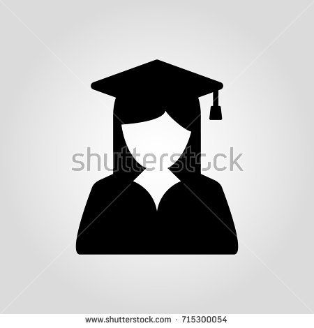 450x470 Graduate Girl In Square Cap Or Hat With Tassel Vector Icon Female