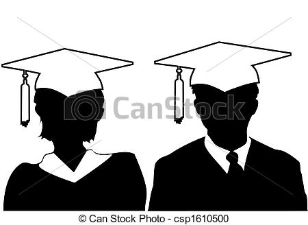 450x328 Man Woman Silhouette Graduates Graduate In Cap And Gown Pair