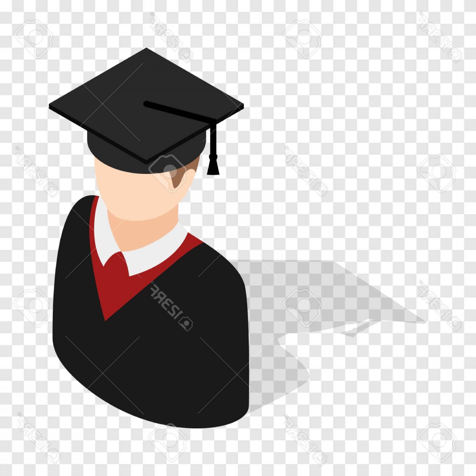 1560x1560 Photostock Vector Graduate Man In Cap And Gown Isometric Icon