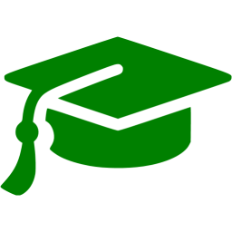 256x256 Green Graduation Cap Icon