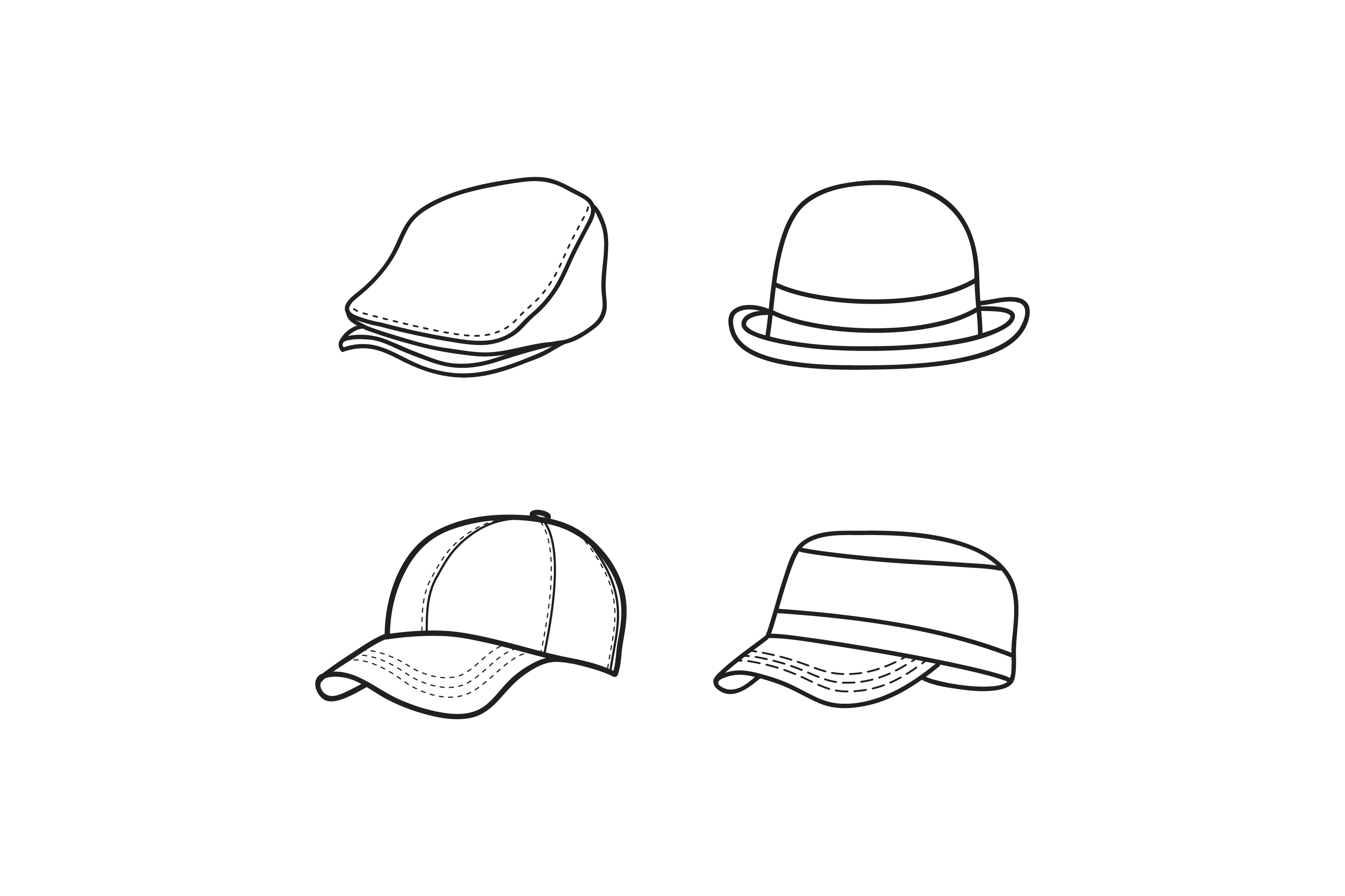 3125x2083 Outline Hat Vector, Simple Cap Icon Design Graphic
