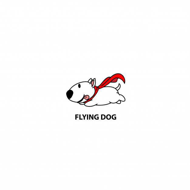 626x626 Flying Bull Terrier Dog With Red Cape Icon Vector Premium Download