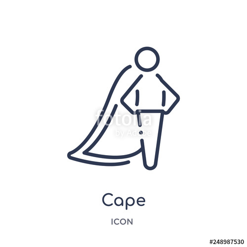 500x500 Cape Icon From People Outline Collection Thin Line Cape Icon