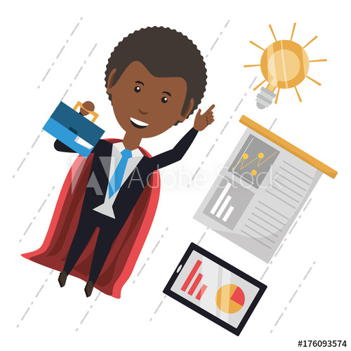 500x500 Cartoon Businessman With Superhero Cape Icon Colorful Design