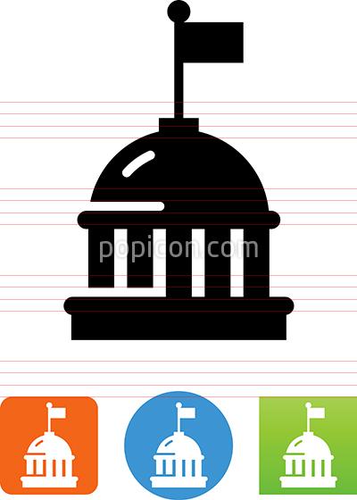 400x560 Capital Dome Building With Flag Icon