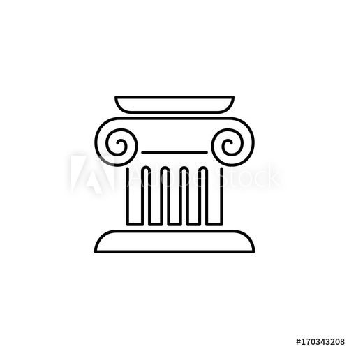 500x500 Column Capital Icon Logo Simple Flat Style Illustration Sign