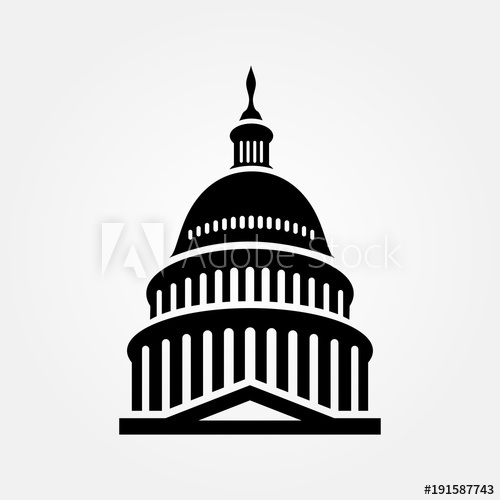 500x500 United States Capitol Building Icon Vector Illustration