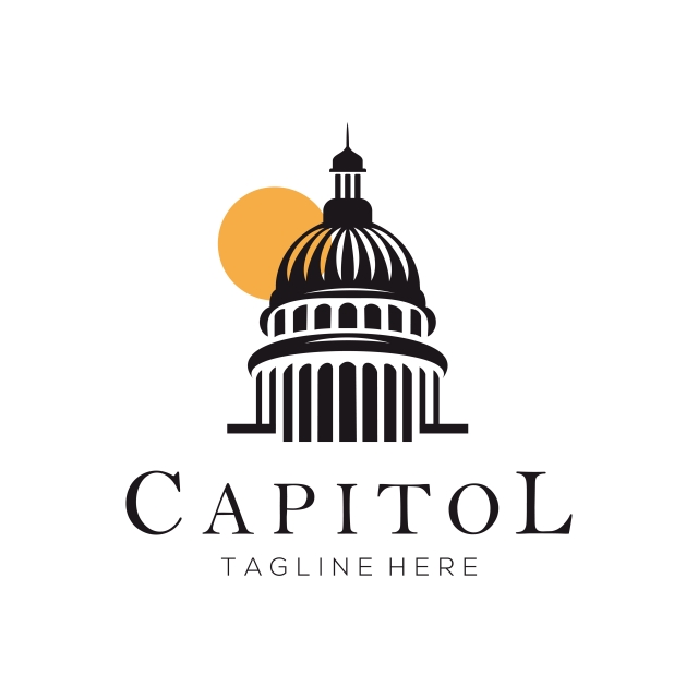640x640 Capitol Building Construction Logo And Icon Design Template