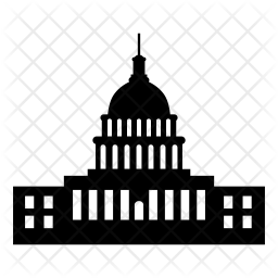 256x256 Us Capitol Icon Of Glyph Style