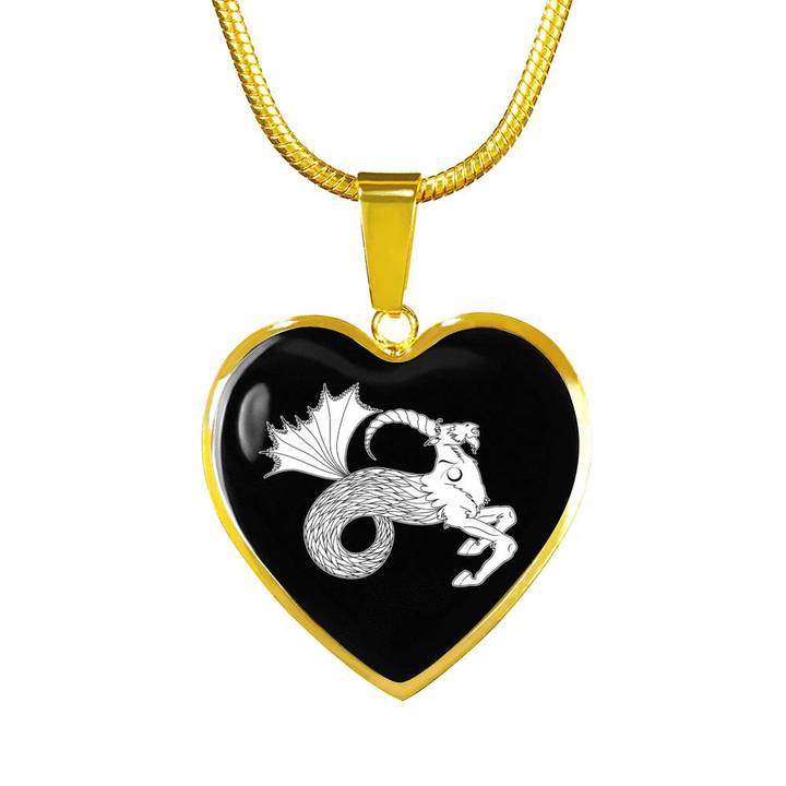 720x720 Capricorn Goat Icon Heart Necklace